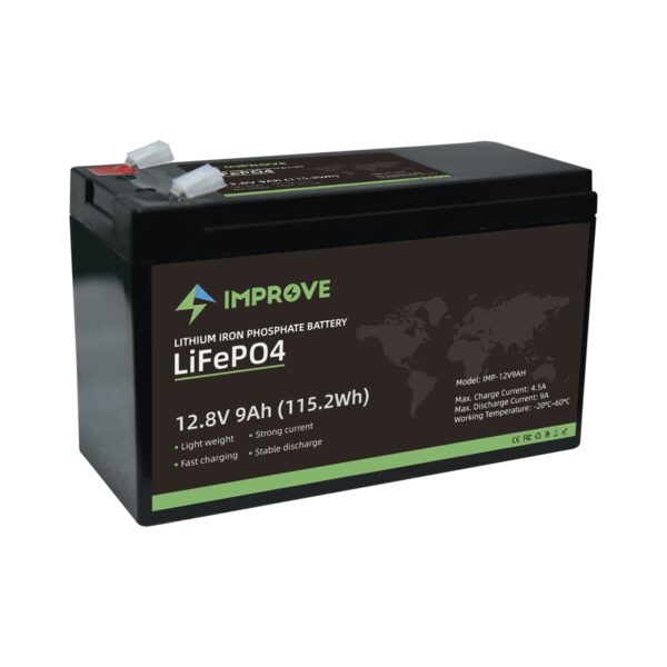 IMPROVE Lithium Batteri 12V 9Ah (LiFePO4) BMS 9A-0
