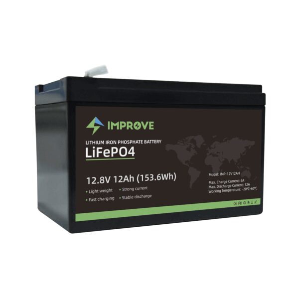 IMPROVE Lithium Batteri 12V 12Ah (LiFePO4) BMS 10A-0