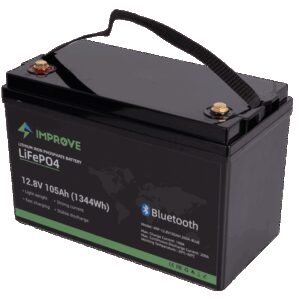 IMPROVE Lithium Batteri 12V 105Ah (LiFePO4) BMS 200A - BLUETOOTH-0