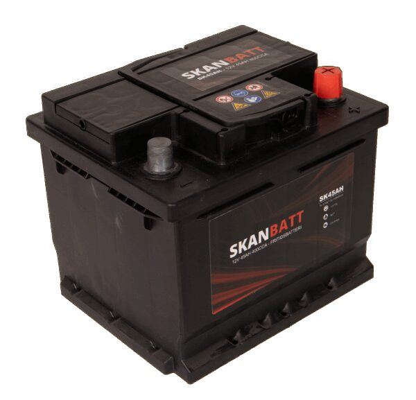 SKANBATT Fritidsbatteri 12V 45AH 400CCA (207x175x175/175mm) Polstilling 5 - Plusspol til hÃƒÂ¸yre-0