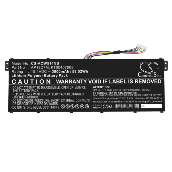 3800mAh for Acer Swift 5 SF514-54GT-595G,TravelMate Spin P4 TMP414RN-51-72QA,Swift 3 SF316-51-77LN,ConceptD 3 Ezel CC315-72P-77NA,ConceptD 3 Ezel CC315-72P-74BY,Swift 5 SF514-54GT-73S8,Swift3 SF313-52-54TJ,Swift 5 SF514-55GT-580G,Swift 3 SF313-52-502K,Swi-122257