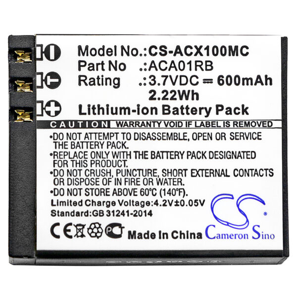 600mAh for ACTIVEON CX,CX HD,CX Gold-115237