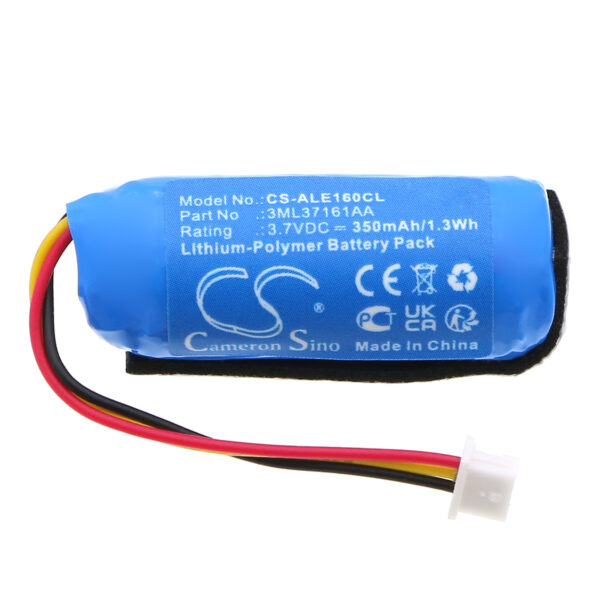 Replacement Battery for Alcatel-Lucent ALE-160 WB, ALE-161 WB, 3ML37161AA, Li-Polymer 350mAh-117016