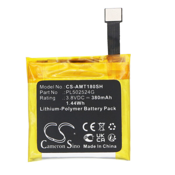 Replacement Battery for Amazfit Verge Lite, A1807 Nexus, Li-Polymer 380mAh-120389