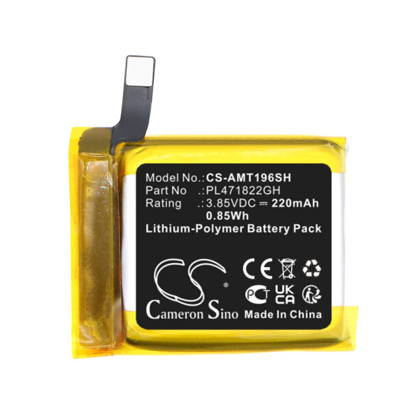 Replacement Battery for Amazfit PL341925V, GTS 2E, GTS2E A1969, Li-Polymer 220mAh-120350