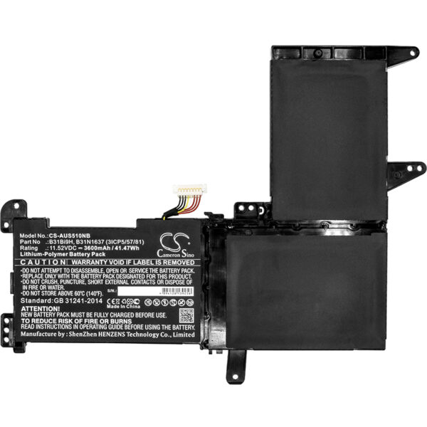 3600mAh for Asus S510UQ,X510UR-3B,X510UN-1A,S510,S510UN,X510,X510UQ,X510UA,X510UF,X510UN-124635