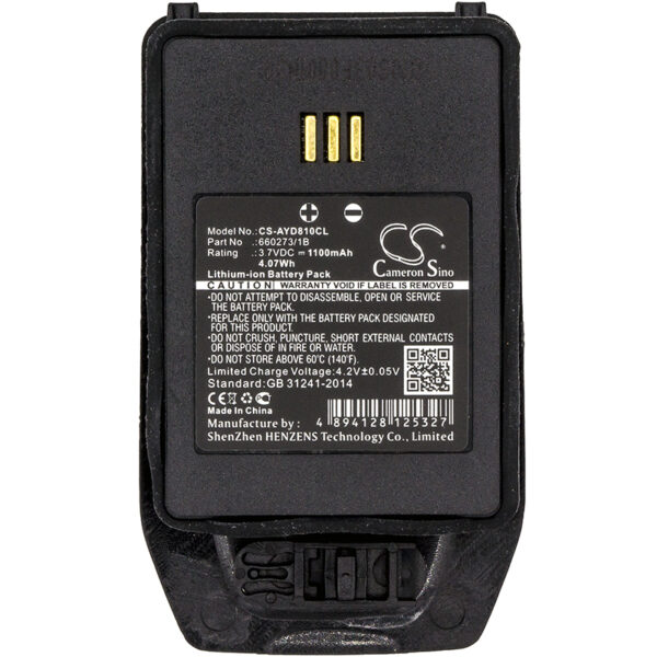 1100mAh for Ascom D81,660273,DH5,DH5-AABAAA/2E,D61,D65-117189