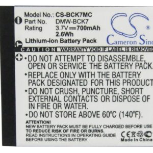 700mAh for Panasonic Lumix DMC-S3,Lumix DMC-FH2,Lumix DMC-FH25,Lumix DMC-FH27,Lumix DMC-FH27K,Lumix DMC-FH27S,Lumix DMC-FH5,Lumix DMC-FP5,Lumix DMC-FP7,Lumix DMC-FS16-115351
