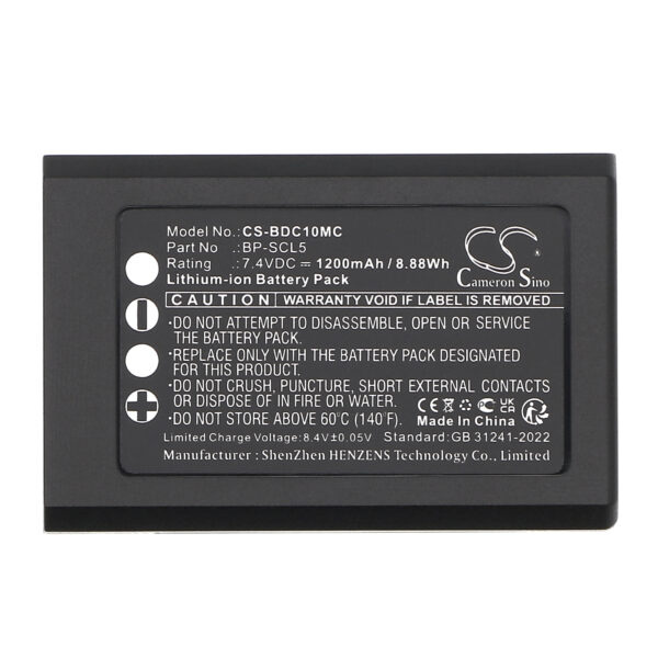 Replacement Battery for Leica BP-SCL5, M10, M10R, M10P, Lithium-ion 1200mAh 7.4 Volts-114860