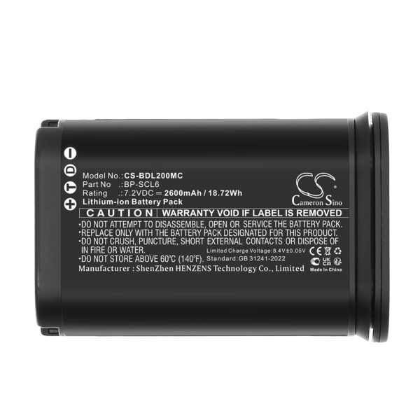 Replacement Battery for Leica BP-SCL6, Q2, Q3, SL2, SL2S, Lithium-ion 2600mAh, 7.2V-114854