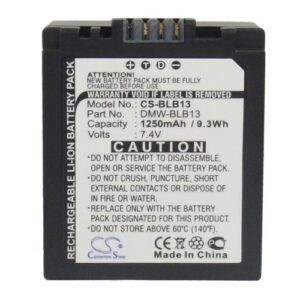 1250mAh for Panasonic Lumix DMC-G1 SLR,Lumix DMC-G1,Lumix DMC-GF1,Lumix DMC-GH1,Lumix DMC-G1A,Lumix DMC-G1K,Lumix DMC-G1R,Lumix DMC-GH1K,Lumix DMC-G1KEB-A,Lumix DMC-G1KEB-K-115954