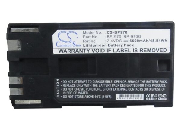 6600mAh for Canon ES-8000V,V50Hi,FV500,ES-7000es,UC-X50,Vistura,ES-6000,UC-X30Hi,V400,ES-520A-115553