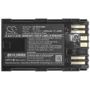 2600mAh for Canon EOS C200,EOS C200 PL,EOS C200B,EOS C300 Mark II,EOS C300 Mark II PL,CA-CP200L,XF705-115129