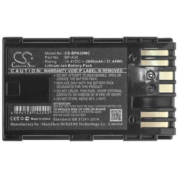 2600mAh for Canon EOS C200,EOS C200 PL,EOS C200B,EOS C300 Mark II,EOS C300 Mark II PL,CA-CP200L,XF705-115129