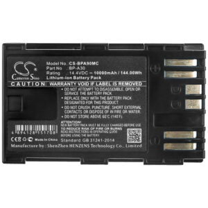 10000mAh for Canon EOS C200,EOS C200 PL,EOS C200B,EOS C300 Mark II,EOS C300 Mark II PL,CA-CP200L,XF705-115083