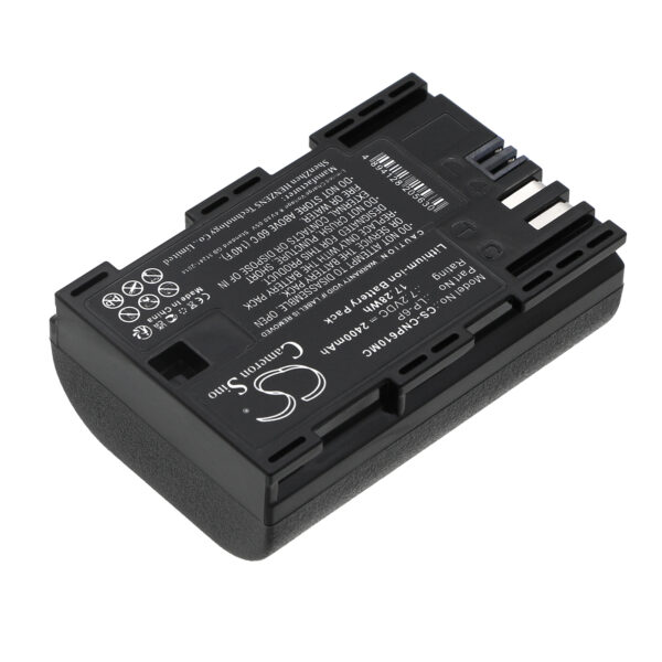 Replaces battery for Canon LP-6P, EOS R5 Mark II mirrorless camera, 2400mAh-114919