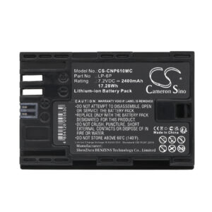 Replaces battery for Canon LP-6P, EOS R5 Mark II mirrorless camera, 2400mAh-114922