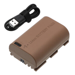 Replaces battery for Canon LP-6P, EOS R5 Mark II mirrorless camera, 2400mAh with USB C-114913