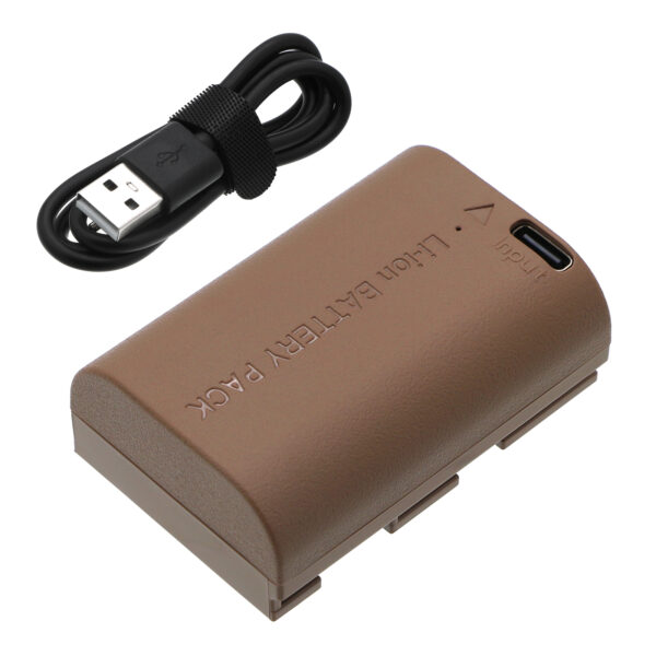 Replaces battery for Canon LP-6P, EOS R5 Mark II mirrorless camera, 2400mAh with USB C-114914