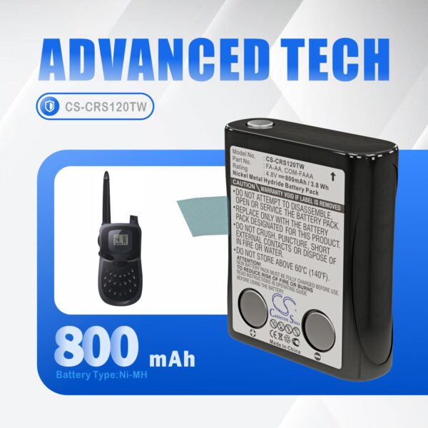 800mAh for Cobra FRS120,FRS117,FRS225-118965