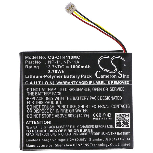 1000mAh for Casio TR Mini,TR-M11-115137