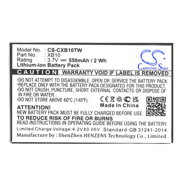 550mAh for Xact Communication Wristlinx x3x,Wristlinx x2x,Wristlinx x33xif-2,Wristlinx x33xif,Wristlinx x3x-2,xb10,Wristlinx x2x-2,x3x Wristlinx,x33xif Wristlinx,x2x Wristlinx-118952