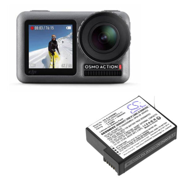 Replacement Battery for DJI Osmo Action 5, BCX204-1950-3.87, Lithium-ion 1950mAh-114891