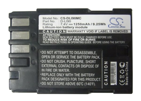 1250mAh for PENTAX K-7,K-5,645D,K-3,K-7D,K-5 II,K5 IIS,K01,K-01,K-1-115548