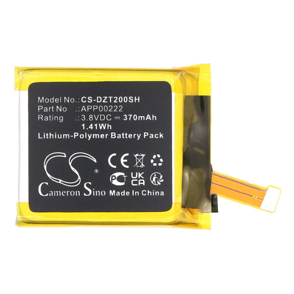 Replacement Battery for Diesel DZT2002, On DZT2002, Fossil Q Explorist Gen3 Armani ART5004, APP00222, Li-Polymer 370mAh-120378