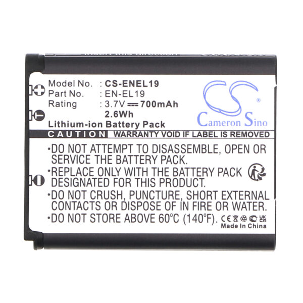 700mAh for NIKON Coolpix S3100,Coolpix S4100,Coolpix S2500,Coolpix S6400,Coolpix S4300,Coolpix S3300,Coolpix S3200,Coolpix S100,Coolpix S2550,Coolpix S4150-115377