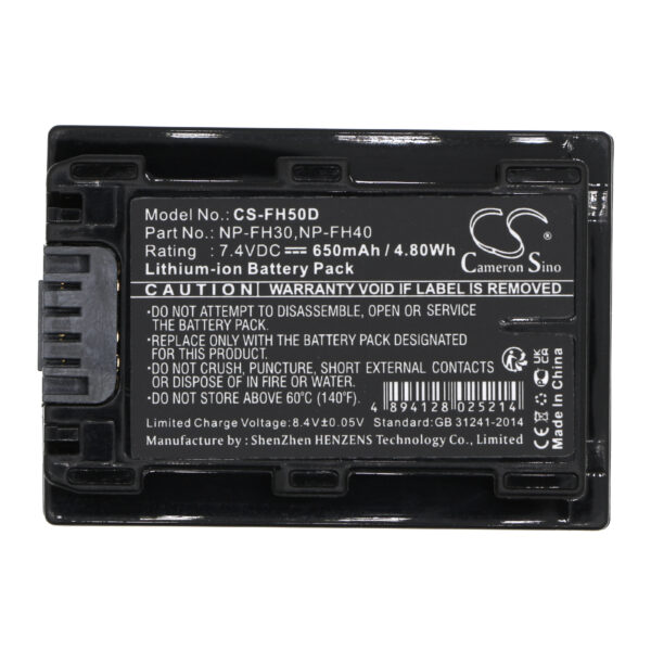 650mAh for Sony DCR-DVD908E,DCR-HC47,HDR-HC7E,DCR-SR220D,HDR-CX11E,DCR-HC30,DCR-DVD905E,DCR-DVD905,DCR-DVD803,DCR-HC43E-116038