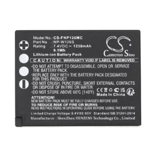 Replaces battery for Fujifilm NP-W126, NP-W126, 1230mAh-114902