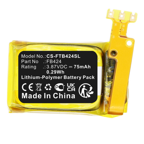 Replacement Battery for Fitbit inspire 3, FB424, Li-Polymer 75mAh-120372
