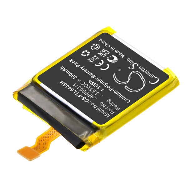Replacement Battery for FOSSIL APP00311, Gen 5E 44mm, DW11F, Li-Polymer 300mAh-120344