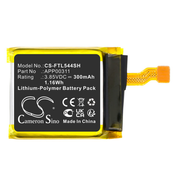 Replacement Battery for FOSSIL APP00311, Gen 5E 44mm, DW11F, Li-Polymer 300mAh-120345