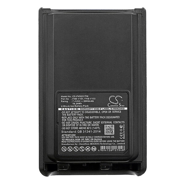 2600mAh for Vertex Standard VX-230,VX-231L,VX-234,VX230,VX231L,VX234,VX-231-118655