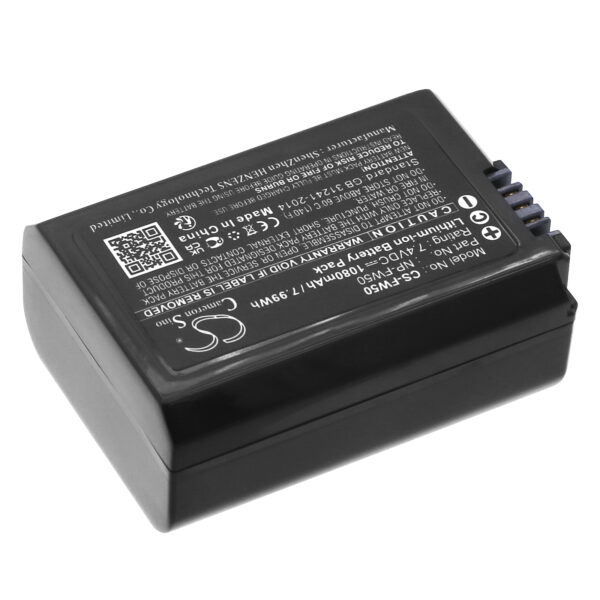 Replaces battery for Sony NP-FW50, 1080mAh-115424