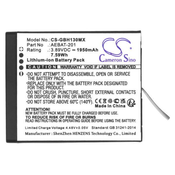 Replacement Battery for GoPro Hero 13, AEBAT-201, CAAGPO1912, Lithium-ion 1950mAh -114884