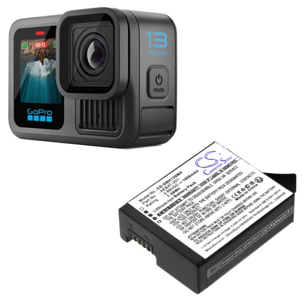 Replacement Battery for GoPro Hero 13, AEBAT-201, CAAGPO1912, Lithium-ion 1950mAh -114885