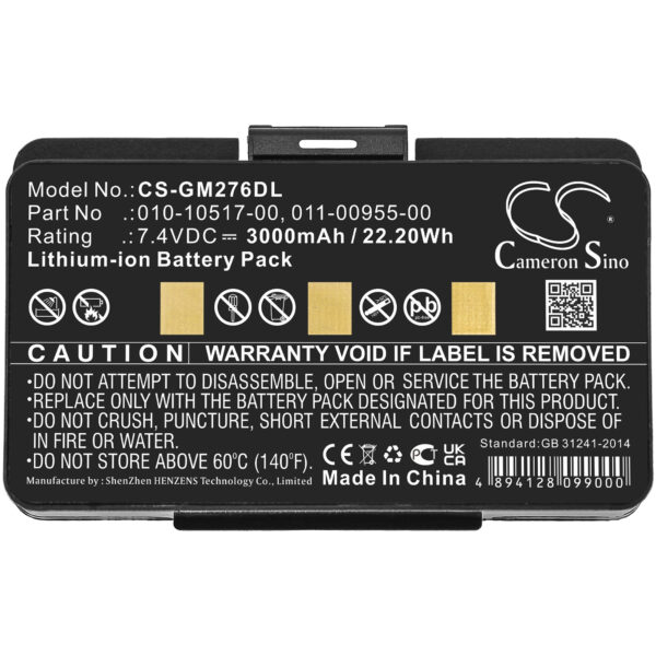 3000mAh for Garmin GPSMAP 276,GPSMAP 276c,GPSMAP 296,GPSMAP 376,GPSMAP 376C,GPSMAP 378,GPSMAP 495,GPSMAP 478,GPSMAP478,EGM478-119550