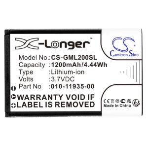 1200mAh for Garmin 010-01055-15,010-02184-01,GLO,GLO 2-119353