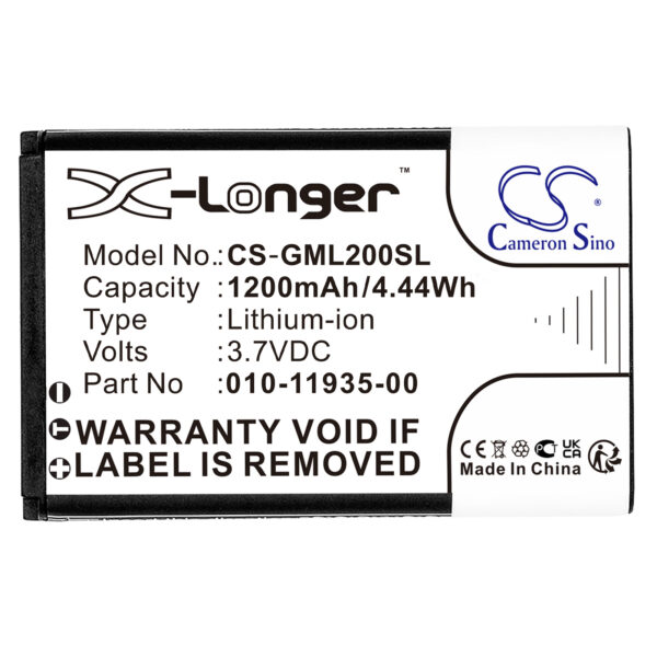 1200mAh for Garmin 010-01055-15,010-02184-01,GLO,GLO 2-119353
