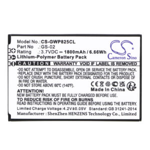 Replacement Battery for Grandstream WP822, WP825, GS-02, Lithium-ion 1800mAh-117025