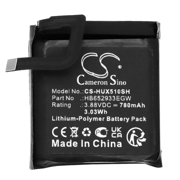 Replacement Battery for Huawei Watch 5, Watch 5X, Watch 5X Pro, HB652933EGW, 780mAh-120499