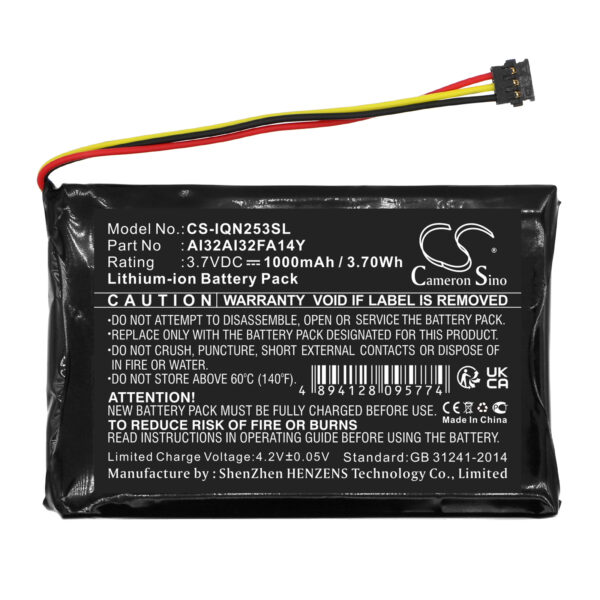 1000mAh for Garmin Nuvi 2539LM,Nuvi 2539LMT,Nuvi 2559LM,Nuvi 2559LMT,Nuvi 2589LMT,Nuvi 2599LMT,Nuvi 2599LMTHD,Nuvi 2539LMT 5-inch,Nuvi 2559LMT 5-inch,Nuvi 2589LMT 5-inch-119633