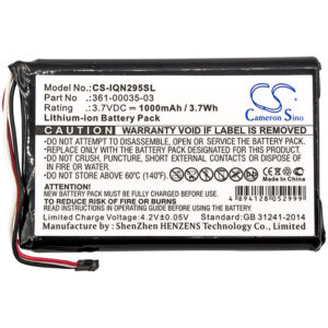 1000mAh for Garmin Nuvi 2555LMT,Nuvi 2555LT,Nuvi 2495LMT,Nuvi 2475LT,Nuvi 2455LMT,Nuvi 2455LT,Nuvi 2447,Nuvi 2447LT,Nuvi 2457,Nuvi 2457LMT-119814