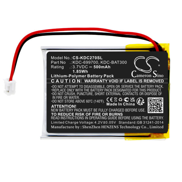 500mAh for KOAMTAC KDC30,KDC270,KDC280,KDC300-116516
