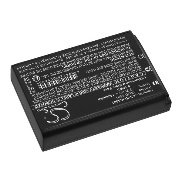 1400mAh for Kodak EasyShare Z730 Zoom,EasyShare Z730,EasyShare P712,EasyShare DX7590,EasyShare DX6490,EasyShare Z760 Zoom,EasyShare DX7440 Zoom,EasyShare DX7590 Zoom,EasyShare P880,EasyShare DX7630-115635