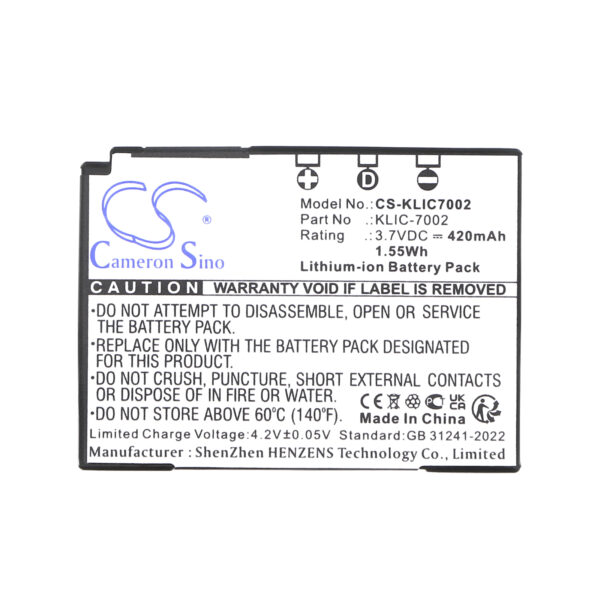 420mAh for Kodak EasyShare V530,EasyShare V530 Zoom,EasyShare V603,EasyShare V603 Zoom-115658