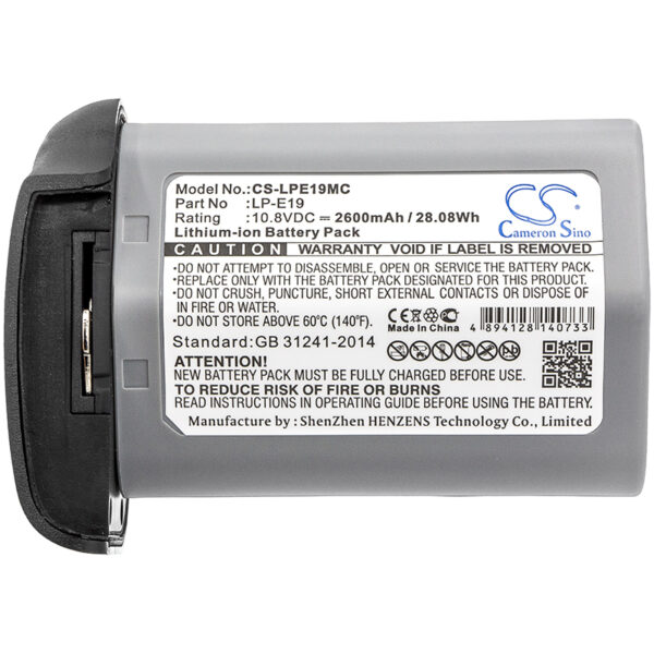 2600mAh for Canon EOS-1D,X Mark II,1DX,1D X,1DS Mark 3,1D Mark 3,1D Mark 4,1D Mark IV,EOS-1D Mark 3,EOS-1D Mark III-115183